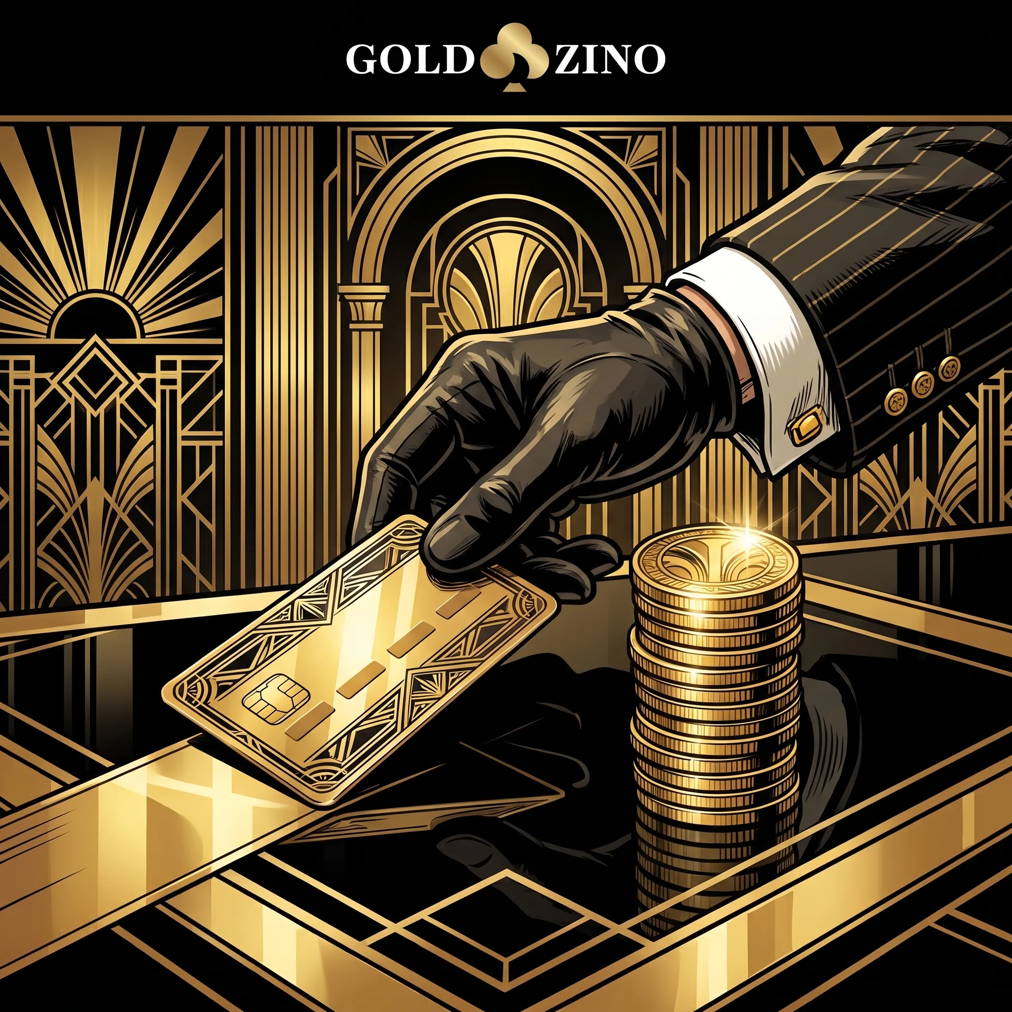 Komiksowa ilustracja wpłat i wypłat w GoldZino