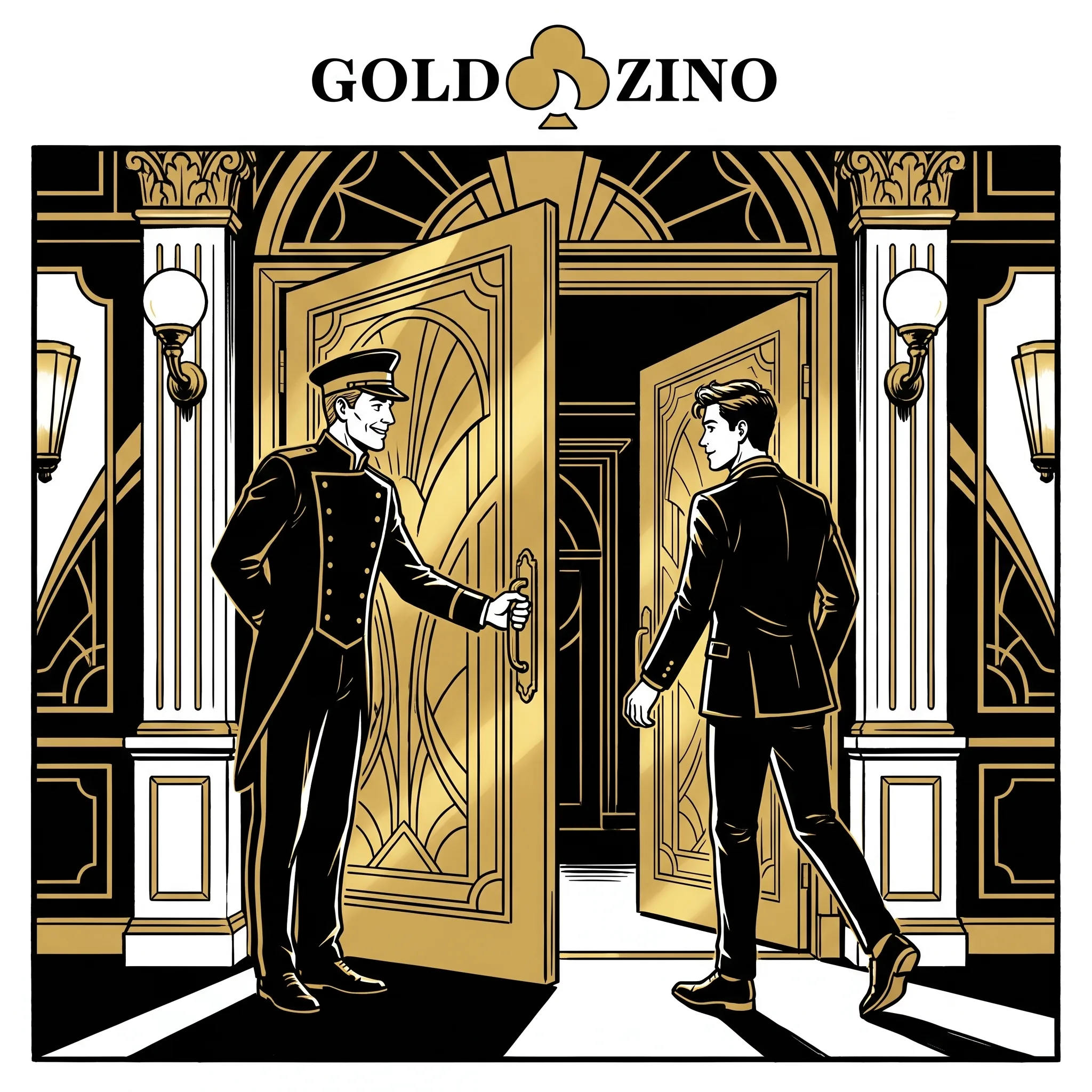 Komiksowa ilustracja zakładania konta w GoldZino