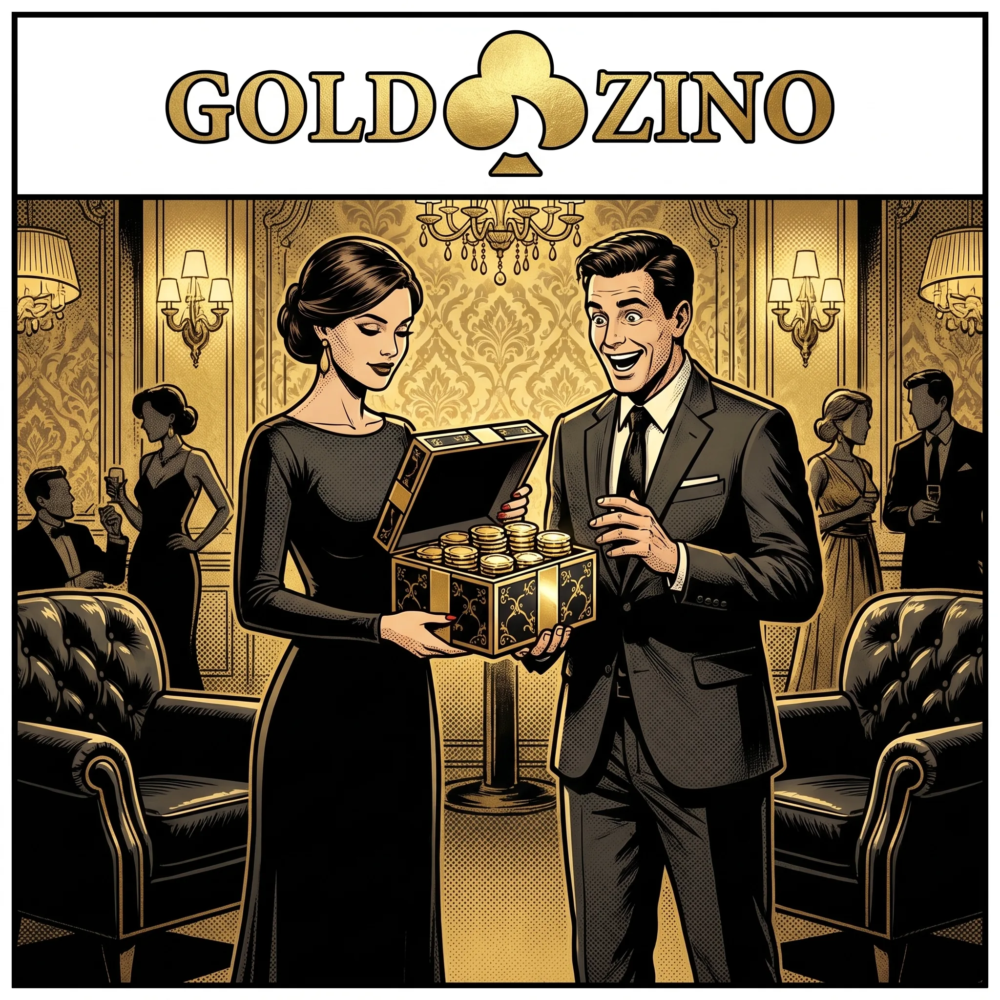 Komiksowa ilustracja pakietu powitalnego GoldZino